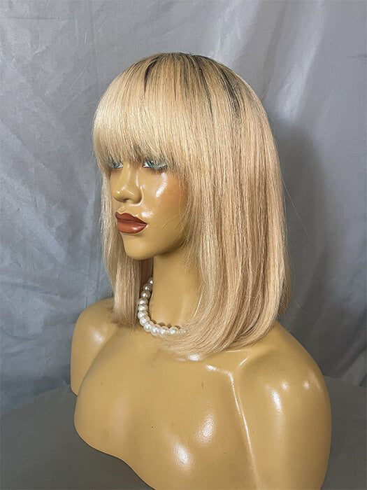 Attractive Short Silky Straight 100% Human Hair Wigs 16 Inches