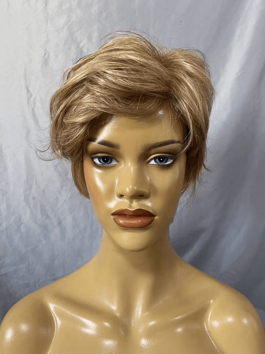 Clean Short Curly Blonde Mono Crown Synthetic Wigs(Buy 1 Get 1 Free)