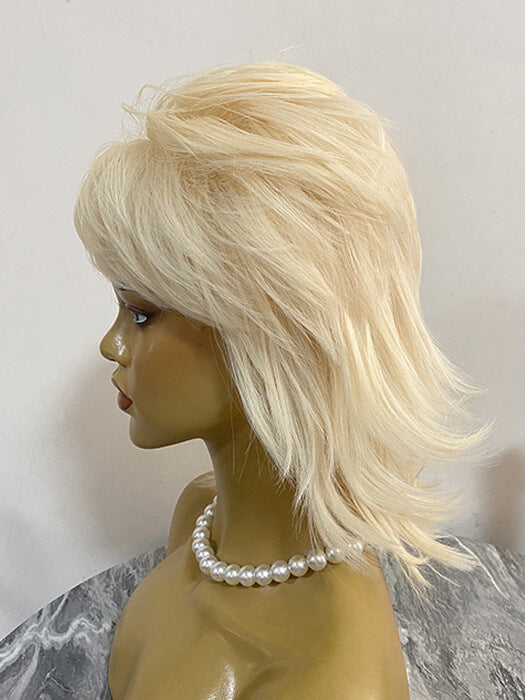 Fluffy Middle Length Layered Wavy Blonde Synthetic Wigs