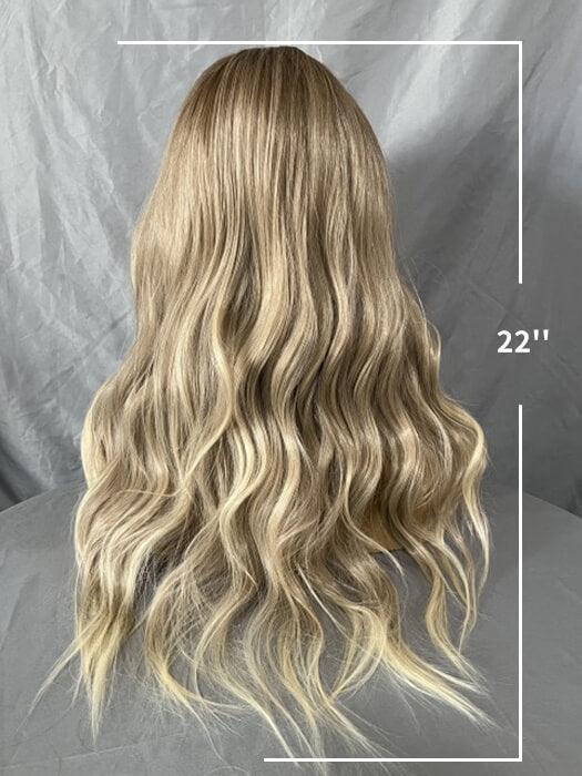 Long Wavy Ombre Blonde Synthetic Lace Front Wigs