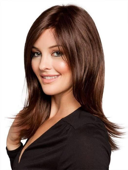 Medium Length Natural Wavy Wigs Layered Synthetic Wigs