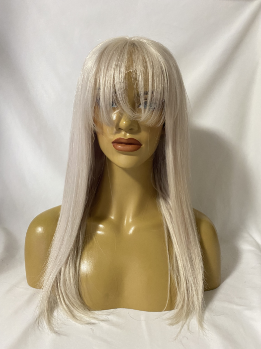 Blonde Long Wavy Carrie Underwood Lace Frontal Human Hair Wigs With Bangs