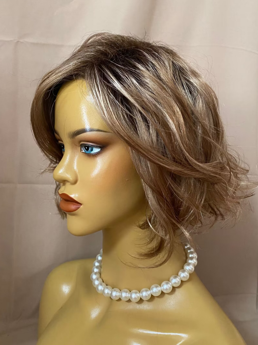 Short Curly Honey Brown Lace Front Synthetic Wigs(Buy 1 Get 1 Free)