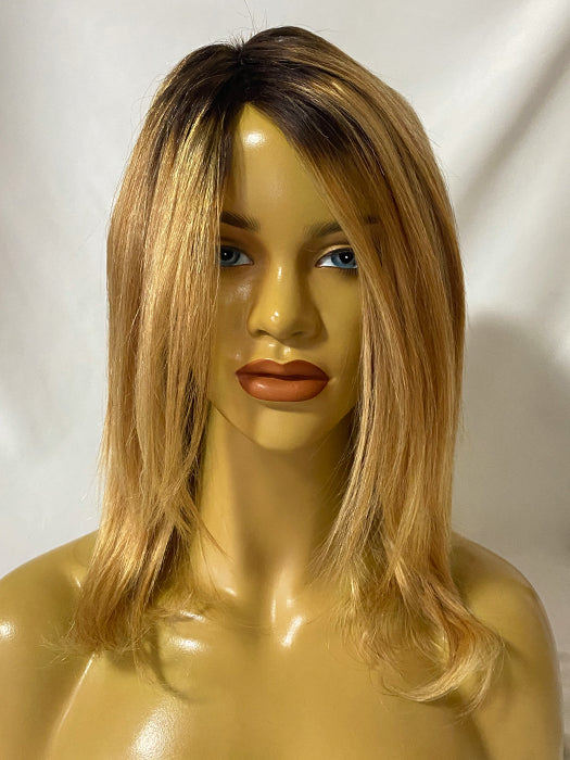 Sexy Side Swept Straight Human Hair Women Wigs 14 Inches