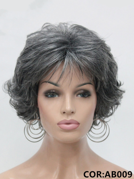 Short Mid-length Layered Waves Synthetic Wigs