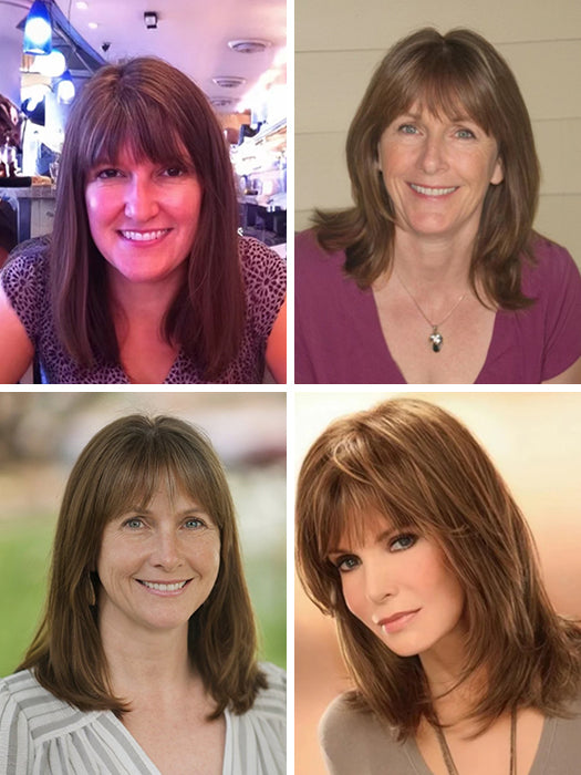 Charming Long Layered Style Brown Synthetic Wigs With Bangs