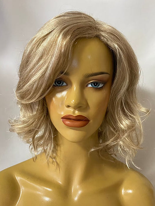 Charming Middle Length  Blonde Curly Synthetic Wigs
