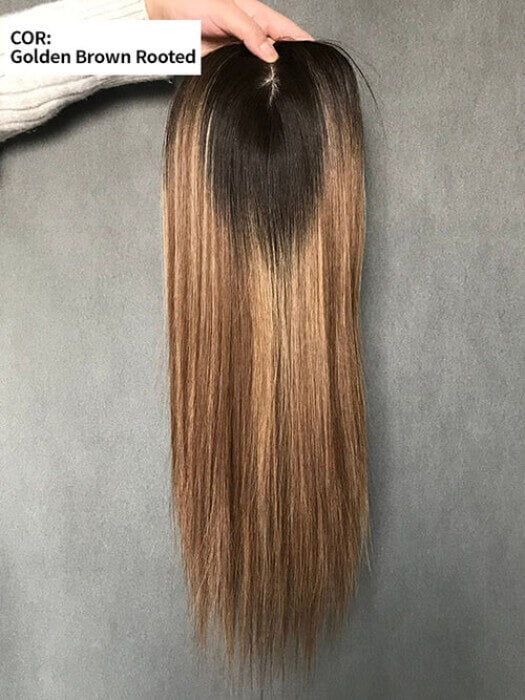 Long Straight Human Hair Toppers (Mono Part)