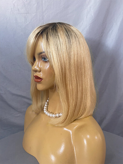 Attractive Short Silky Straight 100% Human Hair Wigs 16 Inches