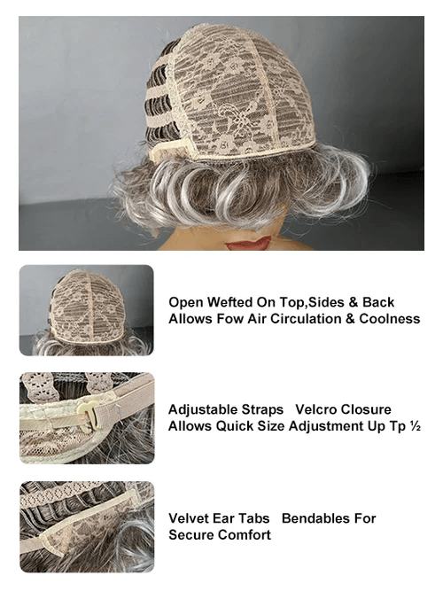 Short Straight Gray Synthetic Wigs(Buy 1 Get 1 Free)