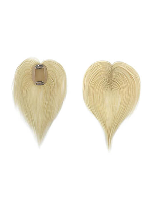Blonde Straight Human Hair Toppers (Hand Tied)