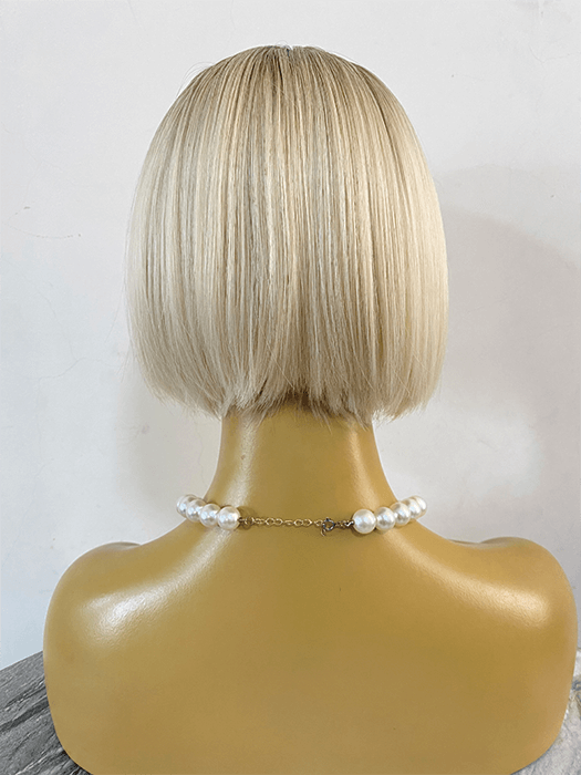 Comfortable Short Straight Blonde Lace Part Synthetic Wigs With Roots(Buy 1 Get 1 Free)