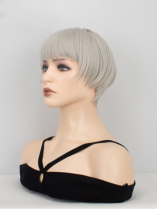 Cute Ear-Length Bob Wigs Layered Straight Synthetic Wigs