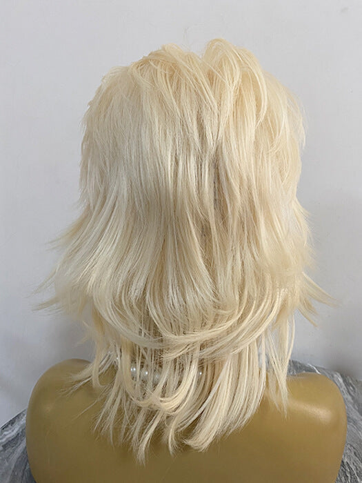 Fluffy Middle Length Layered Wavy Blonde Synthetic Wigs