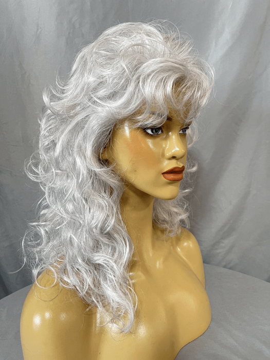 Medium Long Gray Wigs Curly Synthetic Wigs