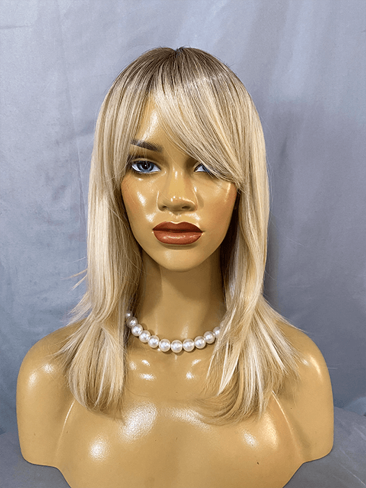 Classical Middle Length Layered Blonde Synthetic Wigs With Roots