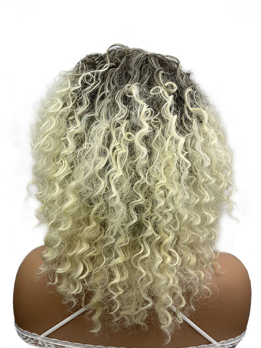 Natural Curly Heat Resistant Medium Length Synthetic Wigs