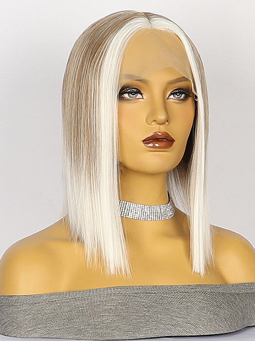 Soft Ombre Straight Middle Part Lace Front Synthetic Wigs