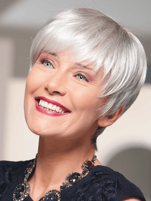 Pixie Layered Wigs Short Gray Synthetic Wigs(Basic Cap)(Buy 1 Get 1 Free)