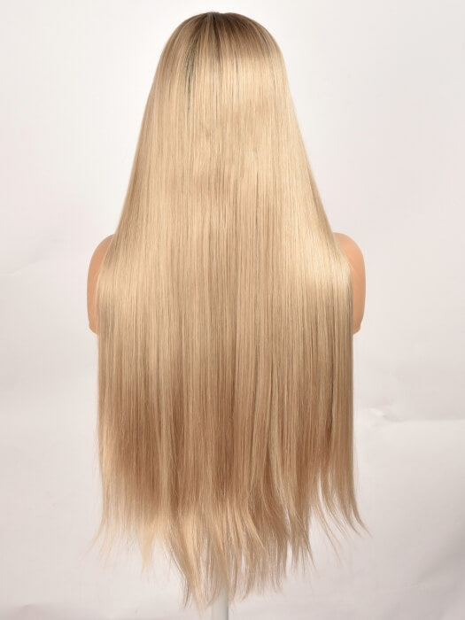 Silky Blonde Rooted Wigs Lace Front Synthetic Wigs