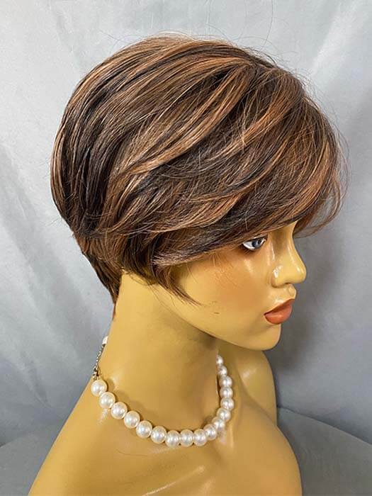 Short Straight Layered Synthetic Wigs With Bangs