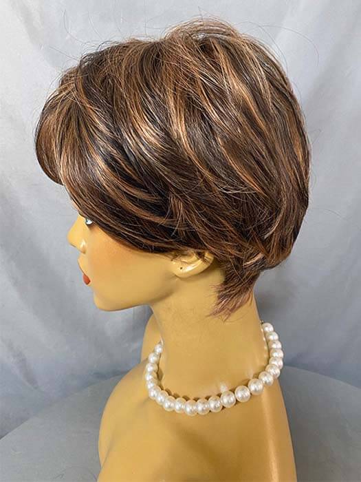 Short Straight Layered Synthetic Wigs With Bangs