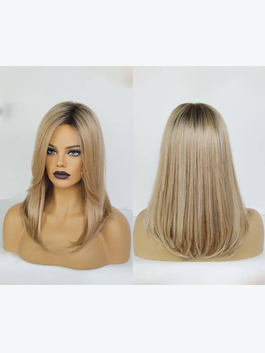 Side Part Straight Wigs Layered Synthetic Wigs
