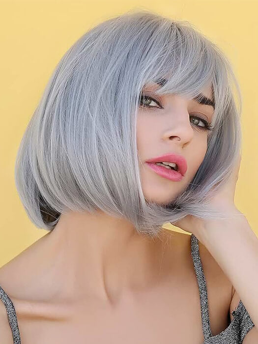Chic Gray Bob Wigs Synthetic Wigs(Buy 1 Get 1 Free)