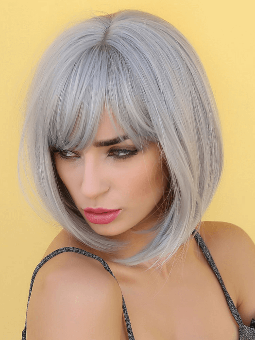 Chic Gray Bob Wigs Synthetic Wigs(Buy 1 Get 1 Free)
