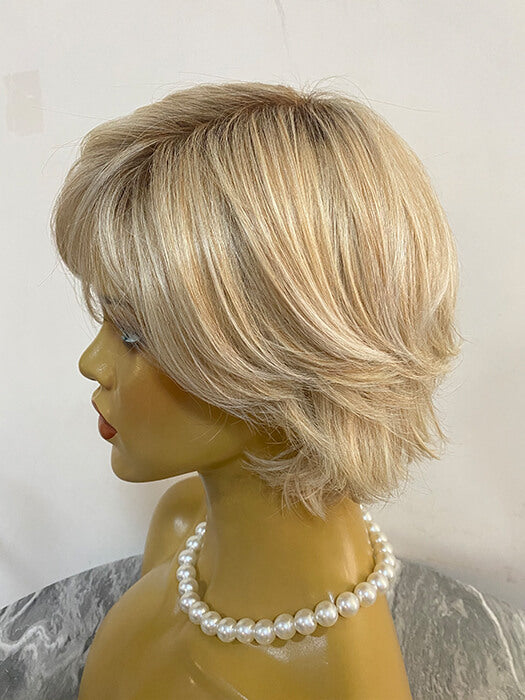 Soft Short Layered Straight Light Blonde Synthetic Wigs