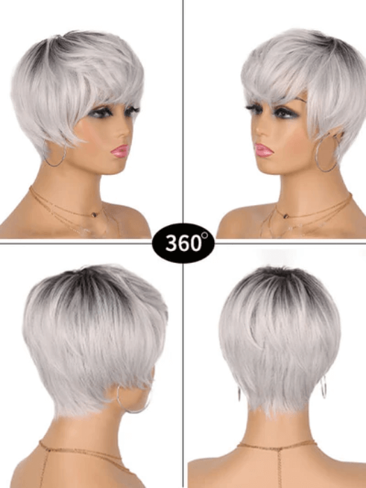 Short Pixie Wigs Layered Straight Synthetic Wigs