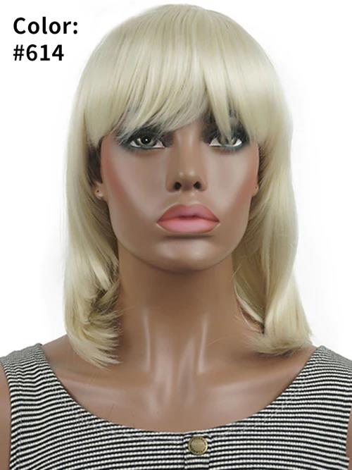 Silky Medium Straight Layered Synthetic Wigs