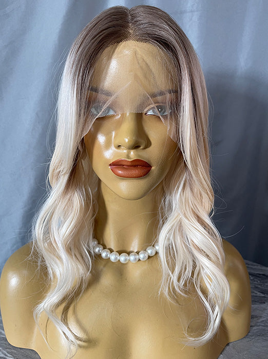 Charming Blonde Wavy Wig Lace Front Synthetic Wigs