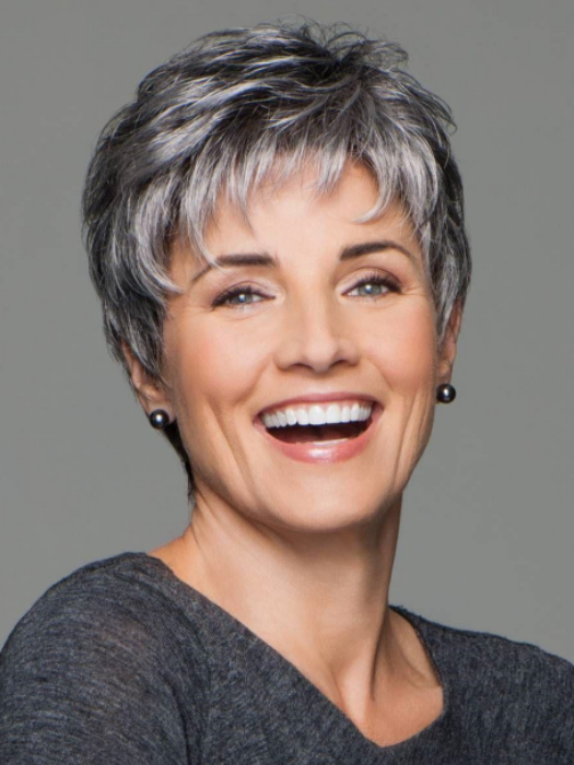 Short Cut Striaght Gray Synthetic Wigs