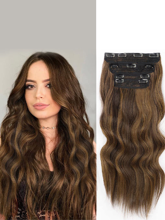 Water Wavy Four-piece Hair Extension Pieces (Synthetic)