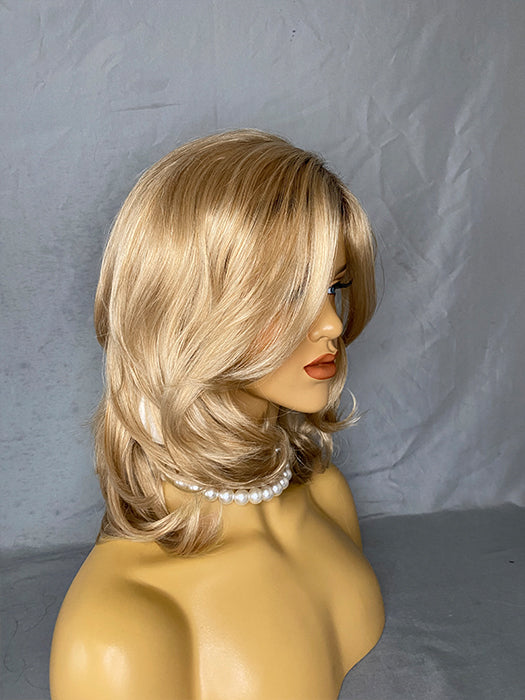 Middle Length Curly Wavy Blonde Synthetic Wigs
