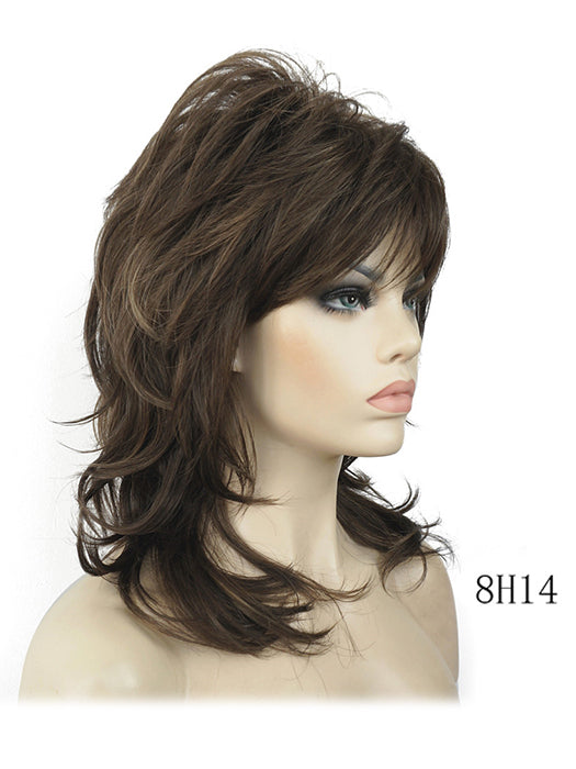 Tress Mid-length Wavy Synthetic Wigs Basic Cap