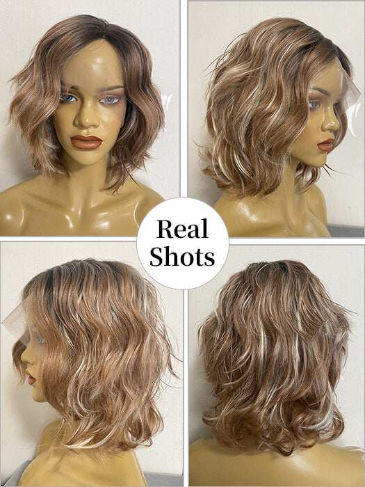 Deluxe Short Length (12 Inch) Wavy Layered Lace Front Synthetic Wigs(Buy 1 Get 1 Free)