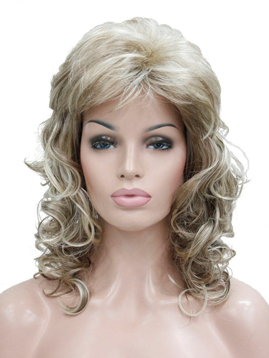 Auburn/Blonde Long Curly Hair Synthetic Natural Wigs