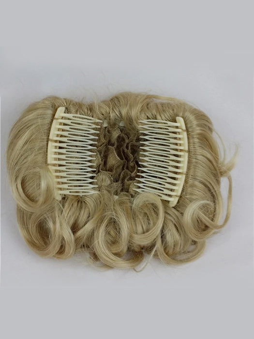 Short Messy Curly Hair Bun Extension Easy Stretch Hair Combs Clip