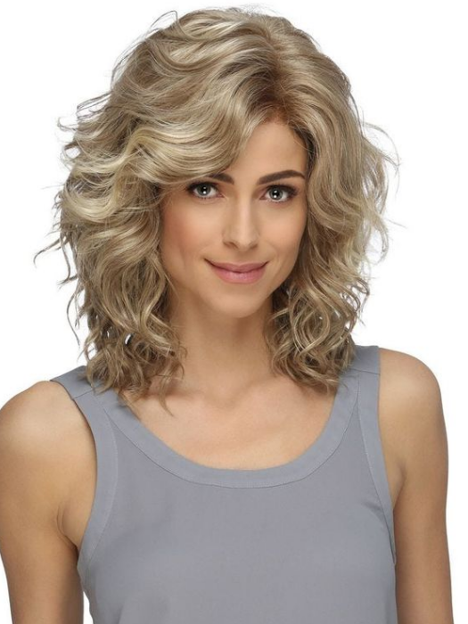 Chin Length Bob Style Wavy Curly Blonde Lace Front Synthetic Wigs