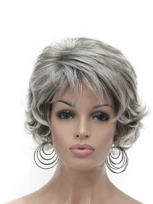 Short Mid-length Layered Waves Synthetic Wigs