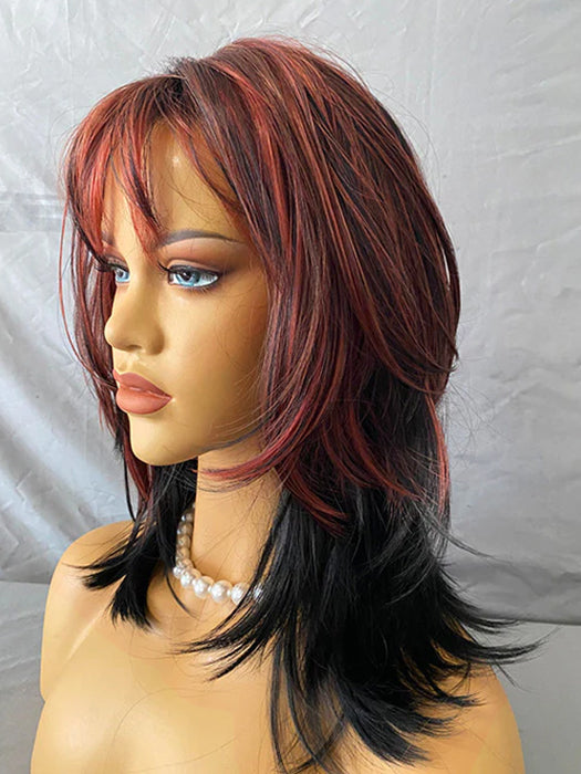 Shaggy Hairstyle Middle Length Wavy Mixed Color Synthetic Wigs(Buy 1 Get 1 Free)