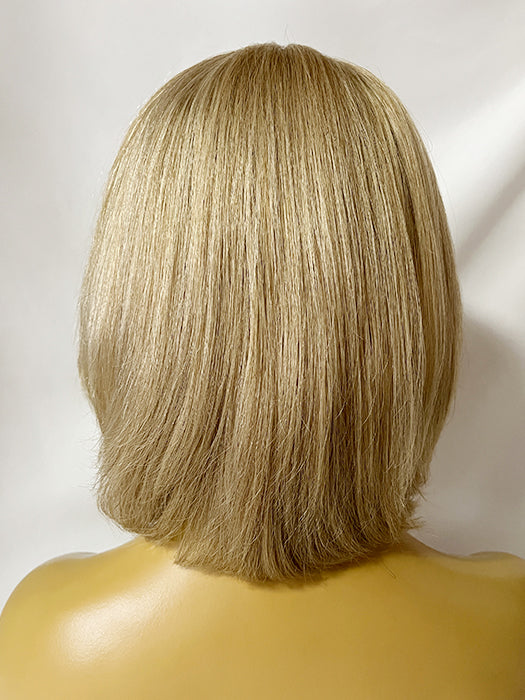 Chin Length Layered Straight Blonde Human Hair Capless Celebrity  Wigs
