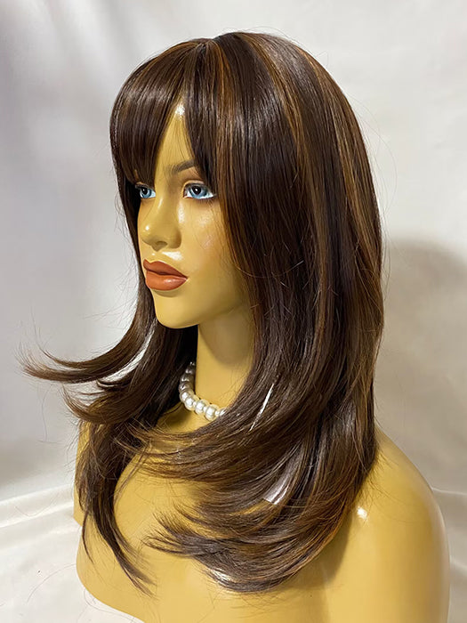 Side Fringe Layered Cut Synthetic Straight Wigs 16 Inches(Buy 1 Get 1 Free)
