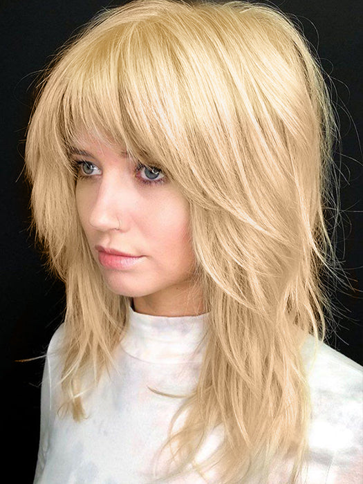 Sexy Middle Length (14 Inches) Straight Blonde Synthetic Wigs With Bangs