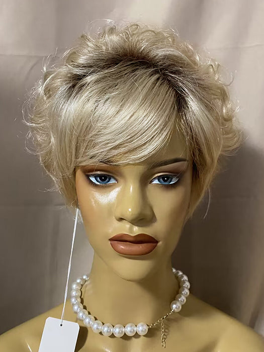 Unique Short Curly Side Bang Wave Synthetic Wigs